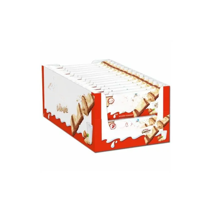 Bom Chocolate Branco e Wafer, Caixa Kinder de 30 Unidades com 2 Barras Cada Unidade Chocolates Wafer