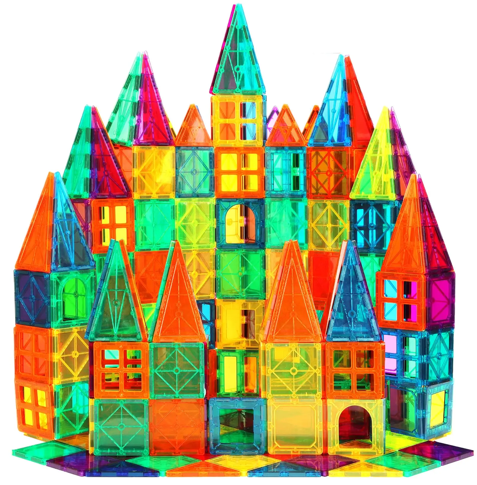 110PCS Magnetic Building Tiles Set - STEM Construction Toy for Kids, Magnet Blocks for Creative Play, Gift for Boys & Girls