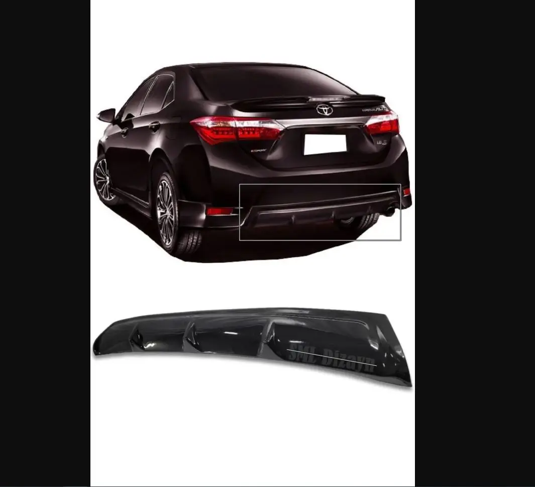 For Toyota Corolla Diffuser Plastic Corolla Diffuser Rear Bumper Attachment Piano Black -Spoiler Front Lip Wings Car