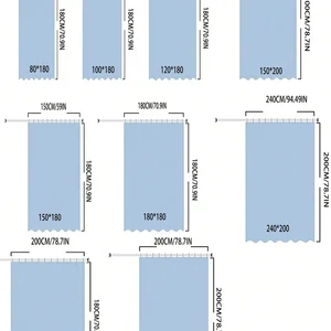Wasserdichte Polyester -Duschvorhang, Monochrom, dicker Stoff, Duschvorhang, Schwarz, Monochrom 8 Hauptverkaufsbox Polyester Vorhang - №8