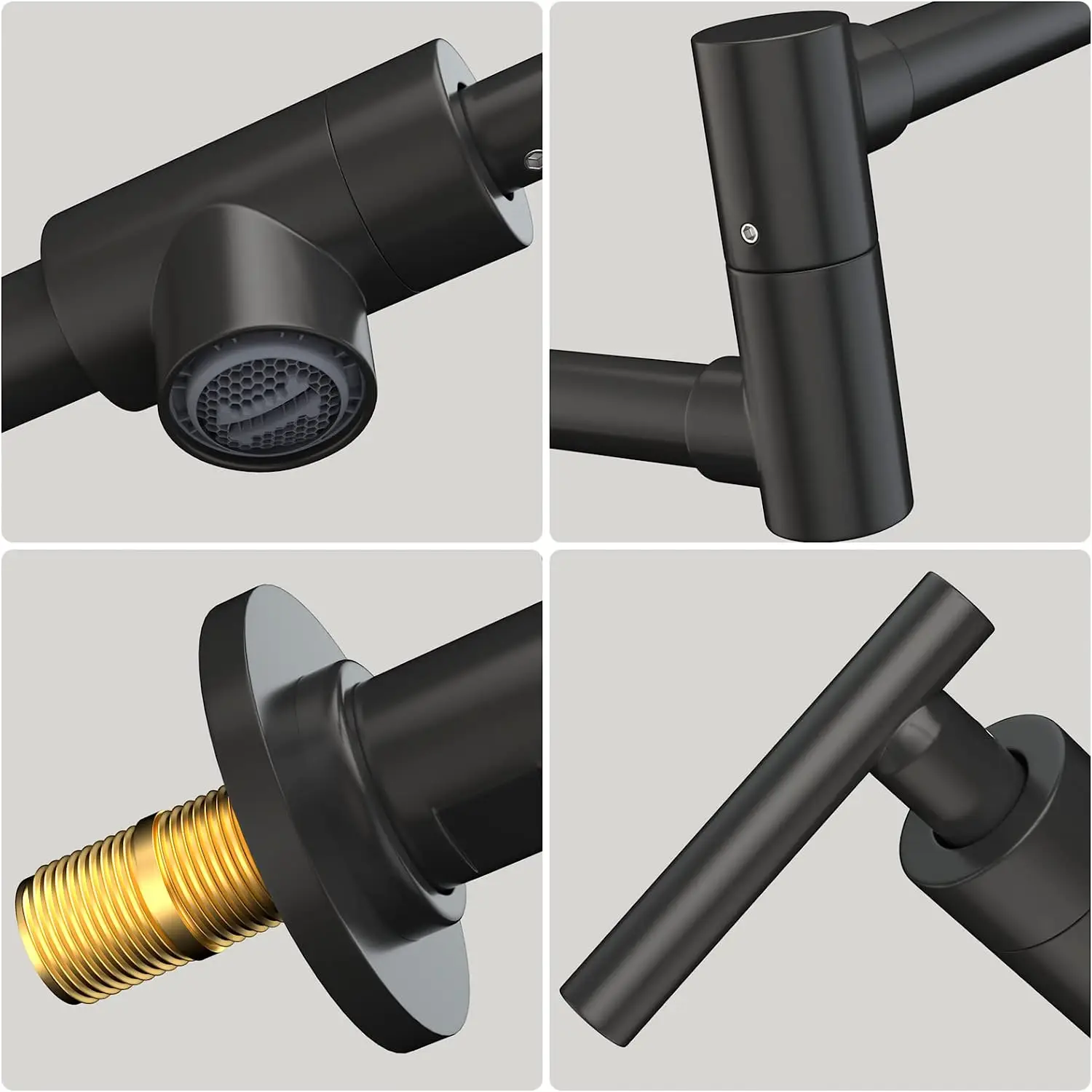 Imagem -05 - Pot Filler Faucet Montagem na Parede do Fogão da Cozinha Torneira de Bronze Stretchable Dupla Junta Único Furo com Duas Alças