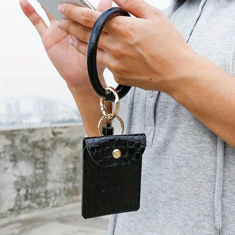 1pc of a Coin Wallet with a Crocodile Pattern, Card Bag, Key Case, a Bracelet, a Keychain, And a PU Fringe Pendant