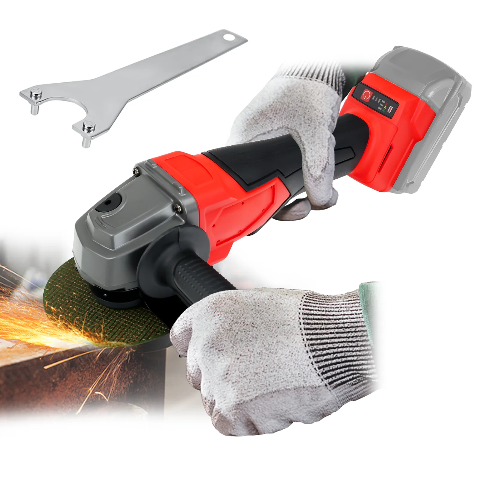 

125mm Cordless Brushless Angle Grinder 7000RPM 3-Speeds Cutting Grinding Polishing Machine for Milwaukee 18V Battery(No Battery)