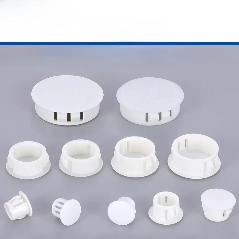 Bouchons de bouchon ronds en plastique blanc, 2-50 pièces, couvercles de bureau pour câbles muraux, trou rond pour meubles, 5mm-50mm