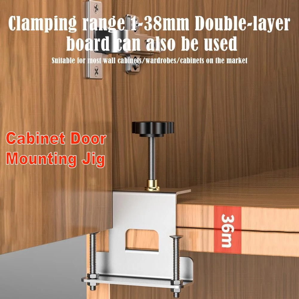 Upgrade Cabinet Door Mounting Jig Cupboard Wood Panel Install Clamp Woodworking Hidden Door Mounting Support Clamp Household