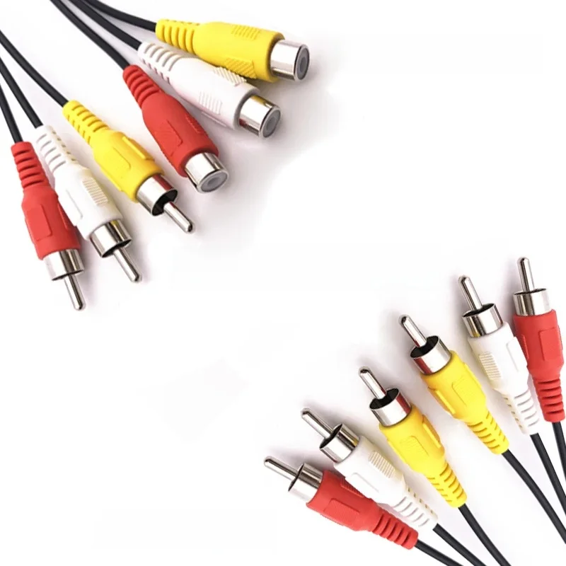 1.5M 3 RCA mâle à 3 RCA mâle/femelle connecteur Composite Audio vidéo AV câble d'extension câbles de prise