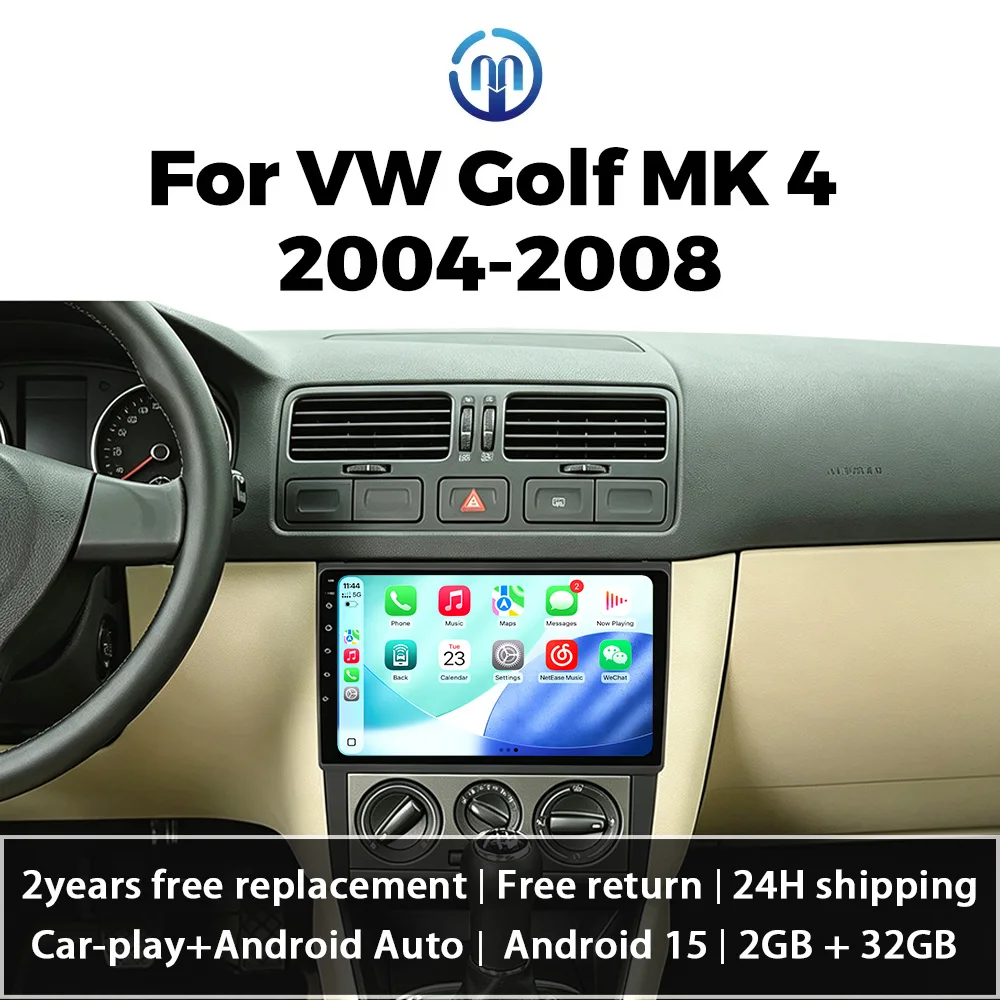 NAVIFLY Autoradio für VW Golf MK 4 2004-2008 Multimedia-Player FM Wireless Carplay Android Auto Rückfahrkamera BT Kamera DVR GPS WIFI