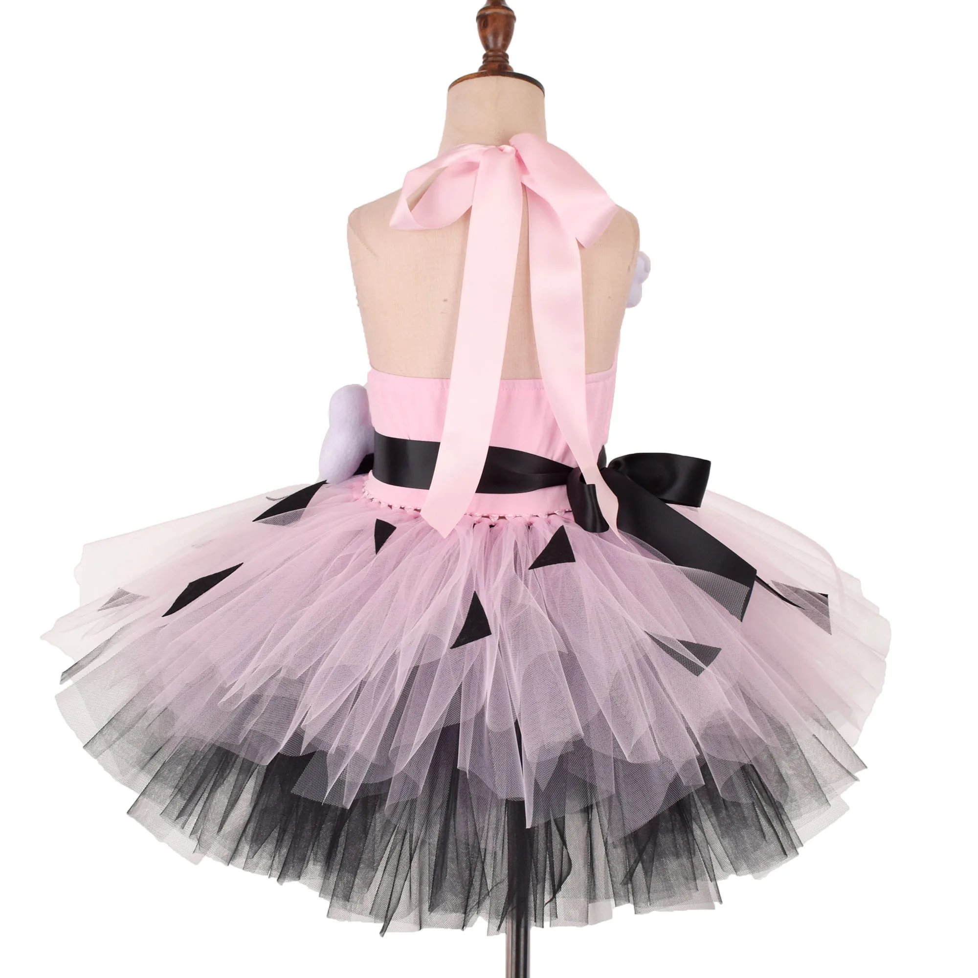 Pink Pebbles tutu costume Girls Tutu Dress Kids Halloween costume Toddler Photo Props Flintstone Costume 1-12Y