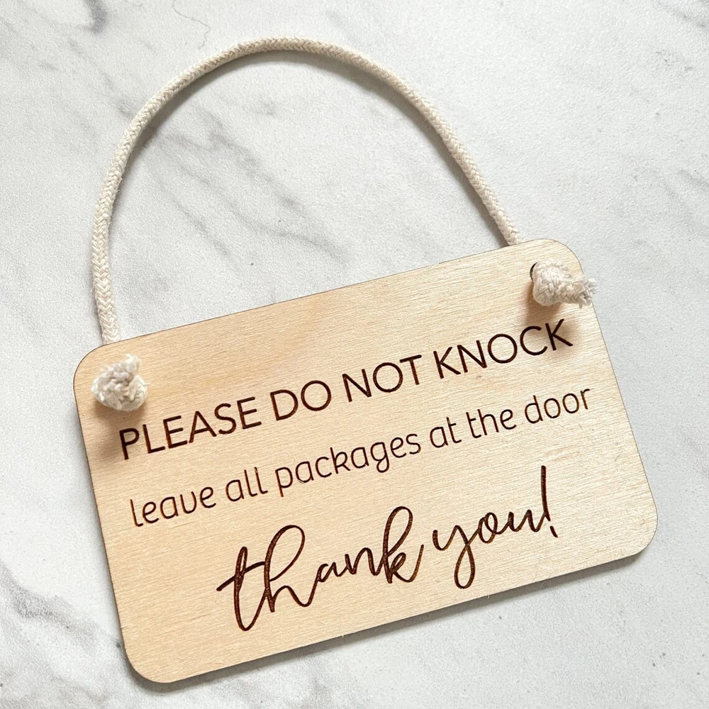 Personalized Door sign Please Do Not Knock or Ring Doorbell Sign Delivery Sign For Front Door Sleeping Baby Do Not Knock Sign