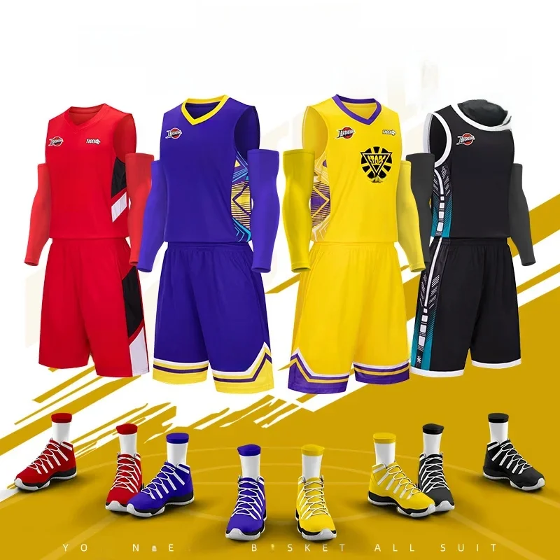 Maillot de basket-ball unisexe, séchage rapide, respirant, uniforme d'entraînement d'équipe, chemise sportive, tenue de survêtement pour enfant et adulte
