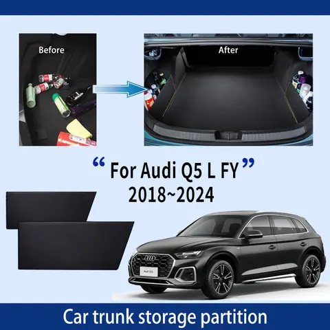 아우디 Q5 L 2018 ~ 2021 2019 업그레이드 두꺼운 자동차 트렁크 스토리지 파티션, 다기능 스토리지 박스, 자동차 인테리어 액세서리