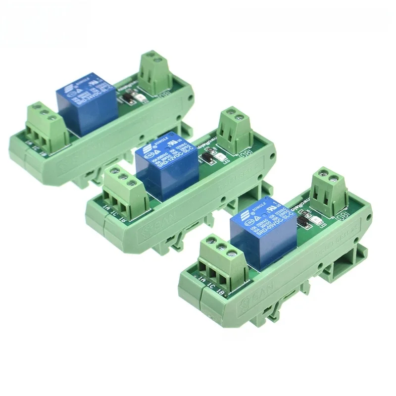 1 module de relais de canaux DIN Rail Mount SRD-05VDC-SL-C SRD-12VDC-SL-C SRD-24VDC-SL-C 10A 5V 12V 24V DC PNP NPN compatible 1NO 1NC