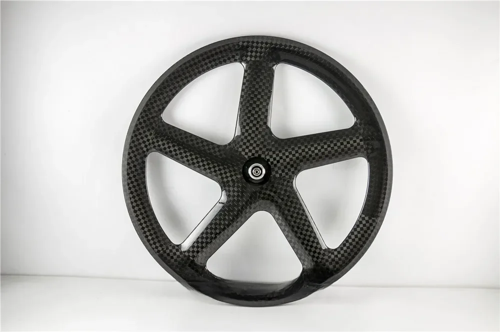Nowy 700C 5 szprychowy felga Clincher Fixed Gear Track Rower szosowy 3K UD 12K komplet kół rowerowych z włókna węglowego z piastami — zdjęcie 2