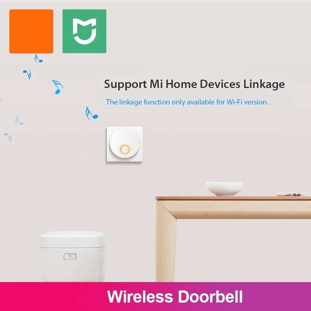 Mi Home Linptech Wireless Doorbell Self-Produced Smart Doorbell Without Wiring Basic Version Connected To Mi Home App