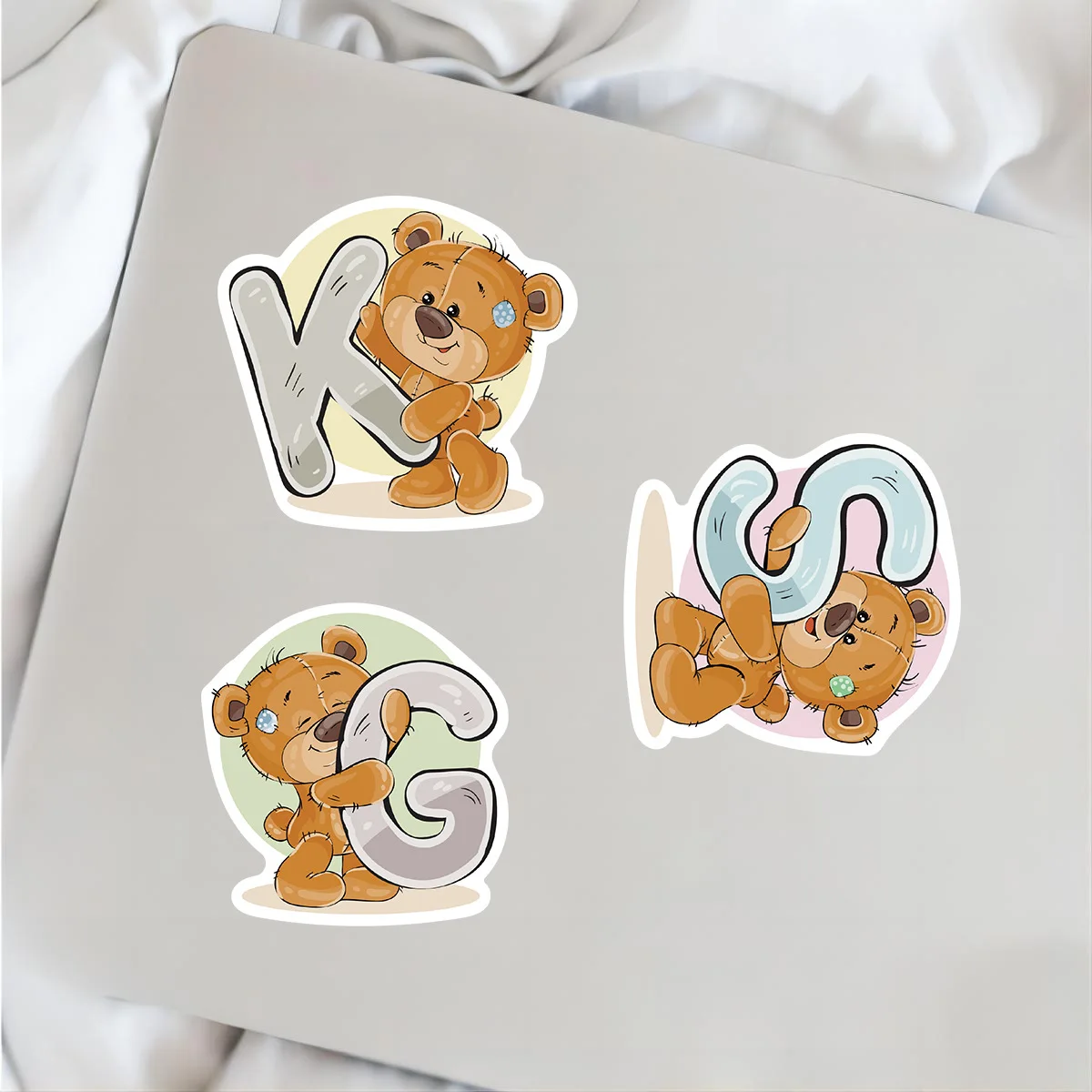 10/39PCS Cartoon Bear English Alphabet and Number Stickers Kids Educational Toy DIY Wall Notebook Fridge Skateboard Sticker Gift