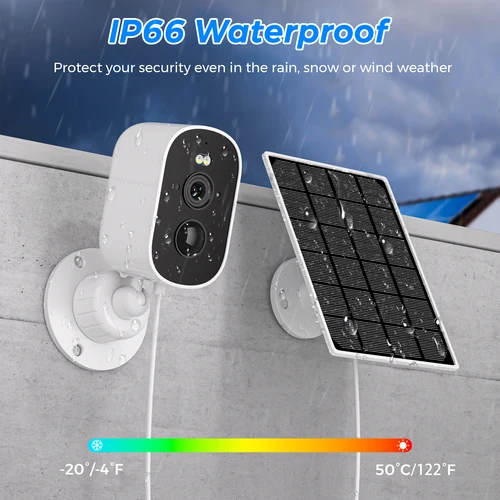 Imagen 2 del producto BESDER 4MP 2K WiFi cámara alimentada por batería Solar inalámbrica seguridad exterior HD PIR detección humana iCSee vídeo CCTV vigilancia