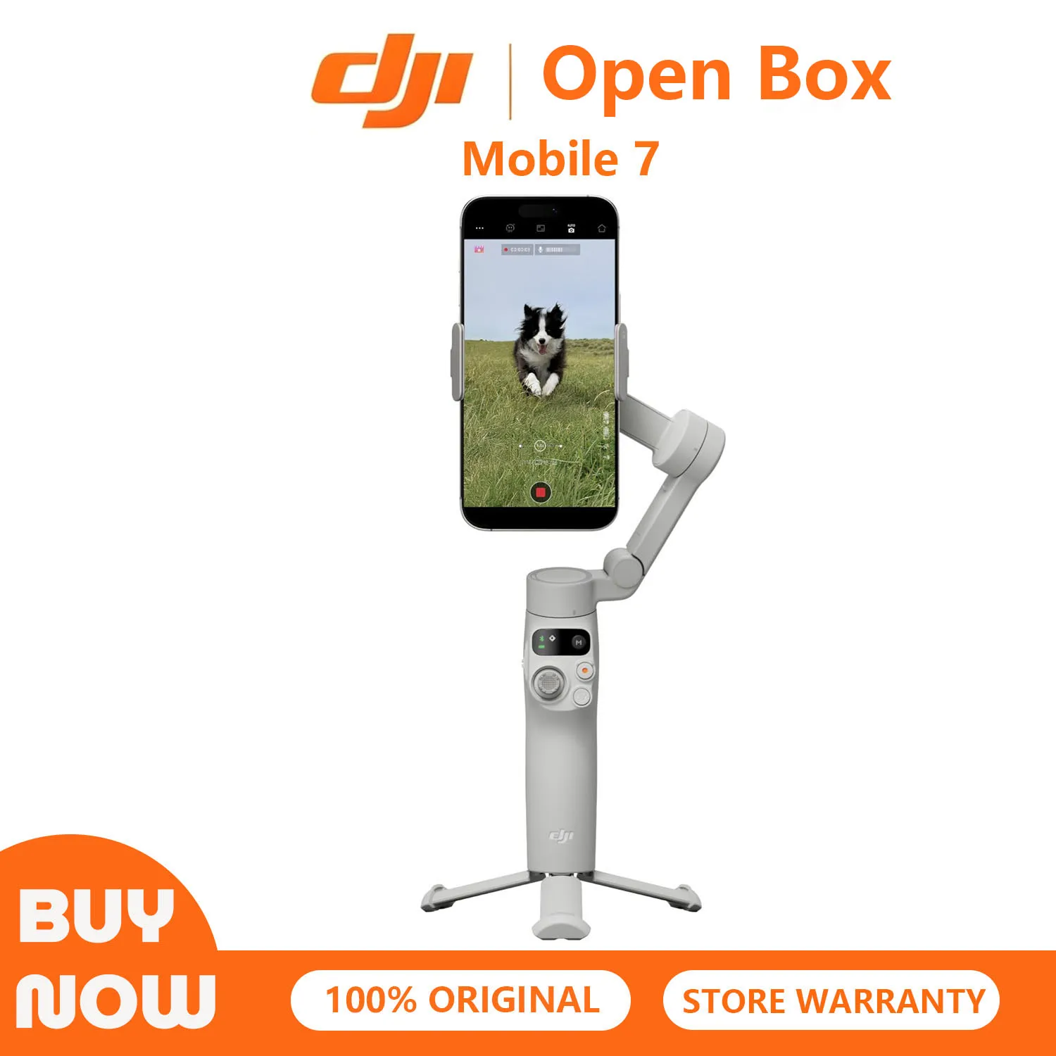 Open Box DJI Osmo Mobile 7 Gimbal Stabilizer for iPhone, Android, Built-in Tripod, Portable Stabilizer for iPhone, Selfie Stick, 3-Axis Phone Gimbal, ActiveTrack 7.0, One-Tap Edit, 10hrs Use, Phone Charging