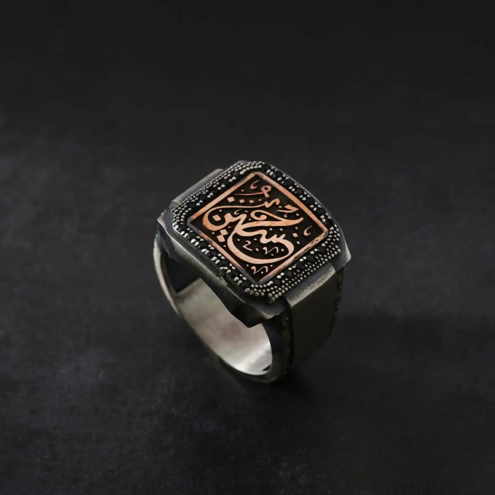 Name Calligraphy Sterling Silver Men's Ring, Customizable Jewelry and Ring, Arabic Unique Ottoman Rings