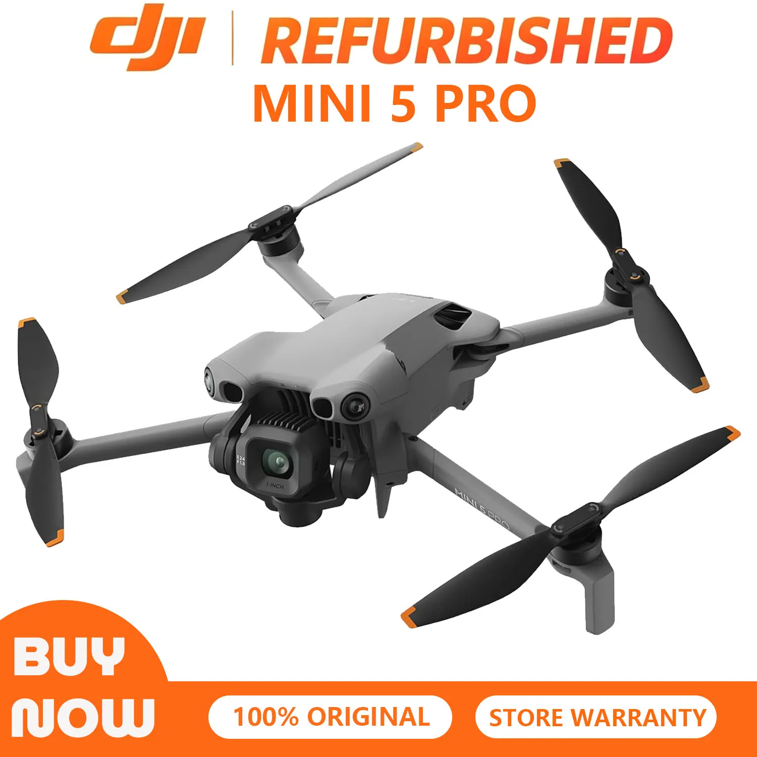 Refurbished DJI Mini 5 Pro Fly More Combo Plus with DJI RC 2,Drone with Camera,1-Inch CMOS, Obstacle Sensing, ActiveTrack 360  °, 225 ° Gimbal Rotation, Extended Battery Life (Used)