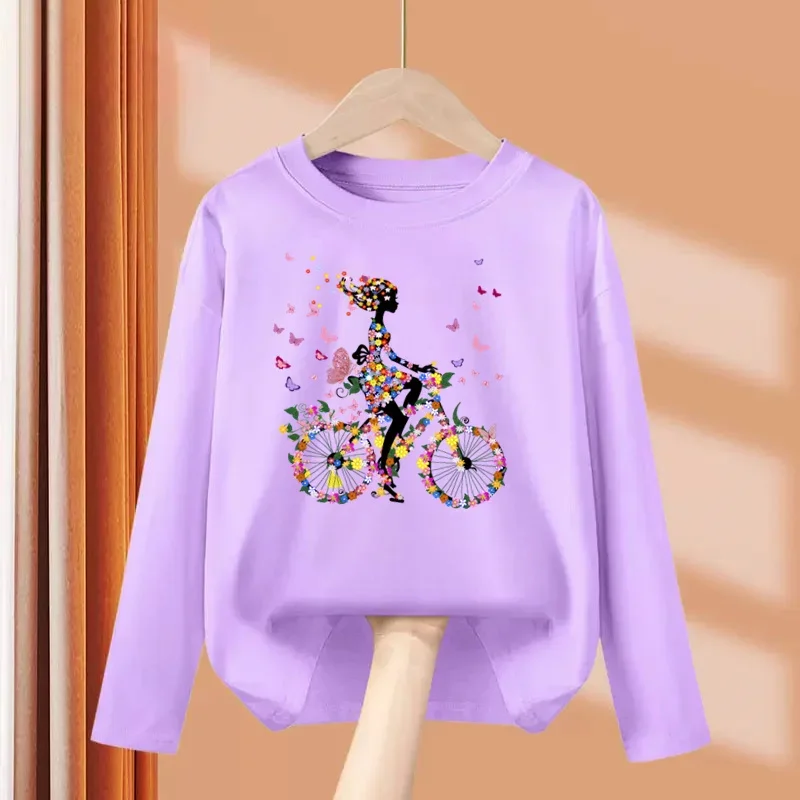 AliExpress Aimi Lakana Girls Spring T-Shirt Butterfly Bike Graphic Tops Kids Cotton Fashion Clothing Party