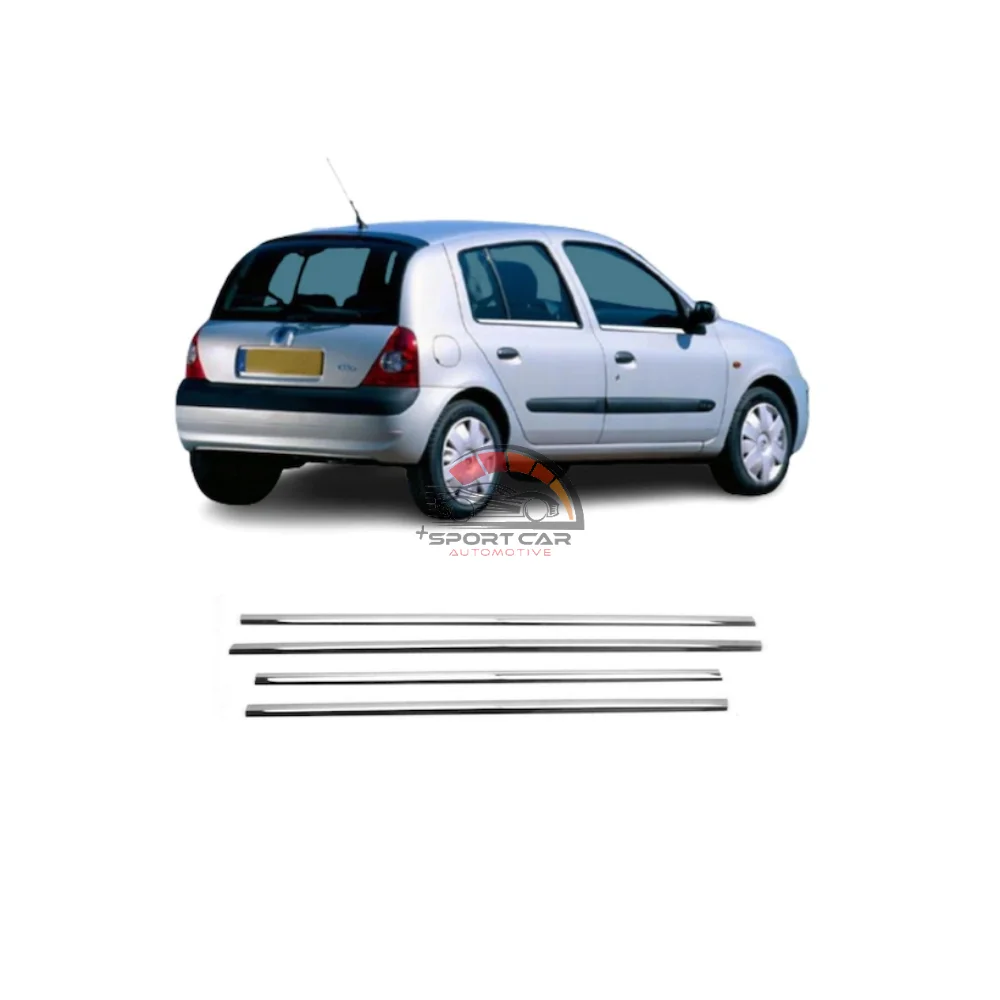 Renault Clio 2 Chrome Glass Slot 1996 2006 4 Piece steel high quality car accessories-Free Shipping