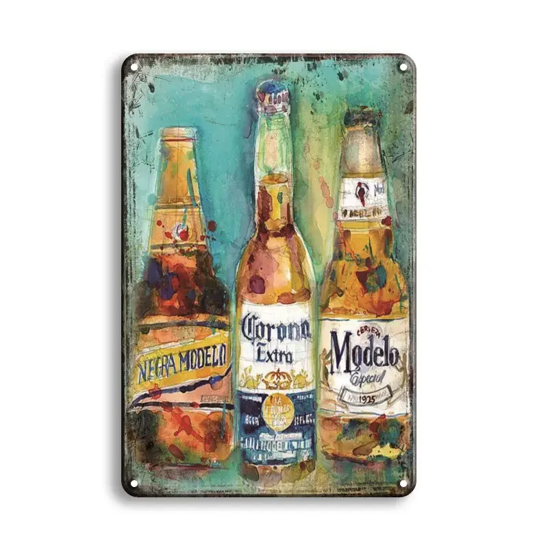 Corona Beer Tin Sign, Retro Ferro Arte para Bar Cafe Club e Home Decor, Placa de Metal Durável, Perfe, 1PC, 8x12