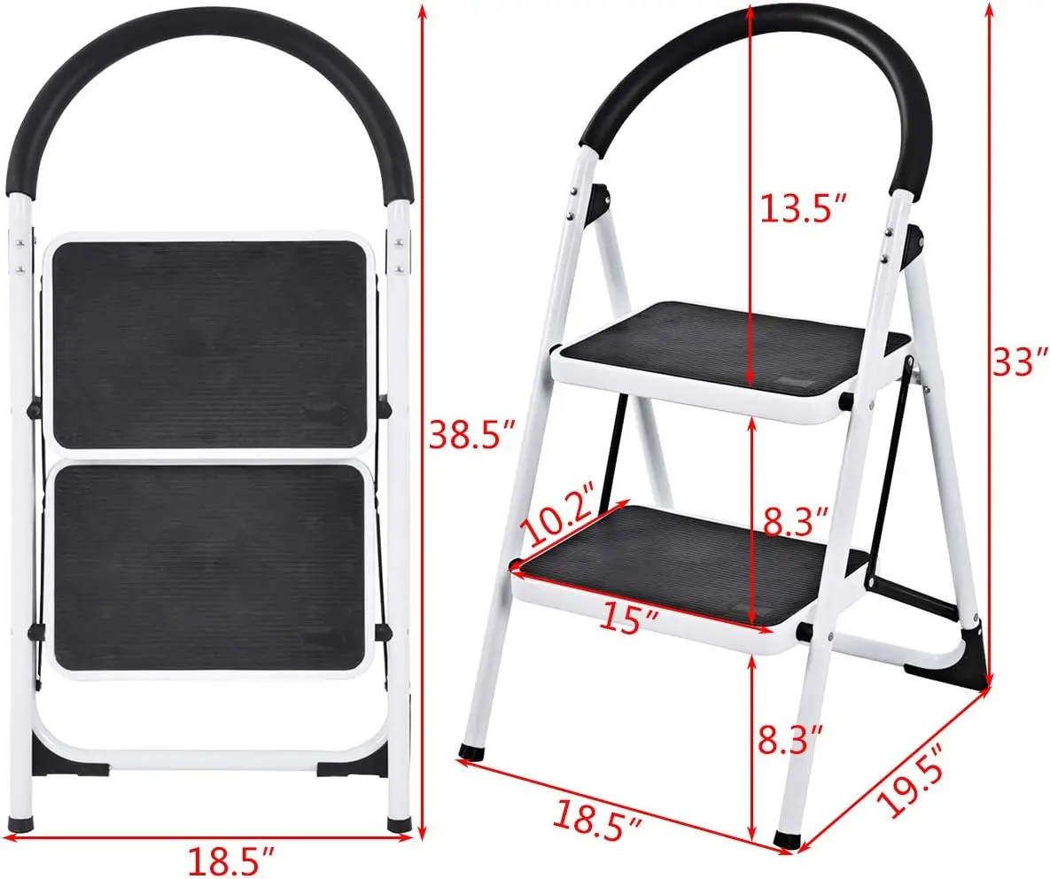 Escalera plegable con plataforma para el hogar, herramienta de cocina multiusos con marco resistente, agarre de mano de goma, Pedal antideslizante