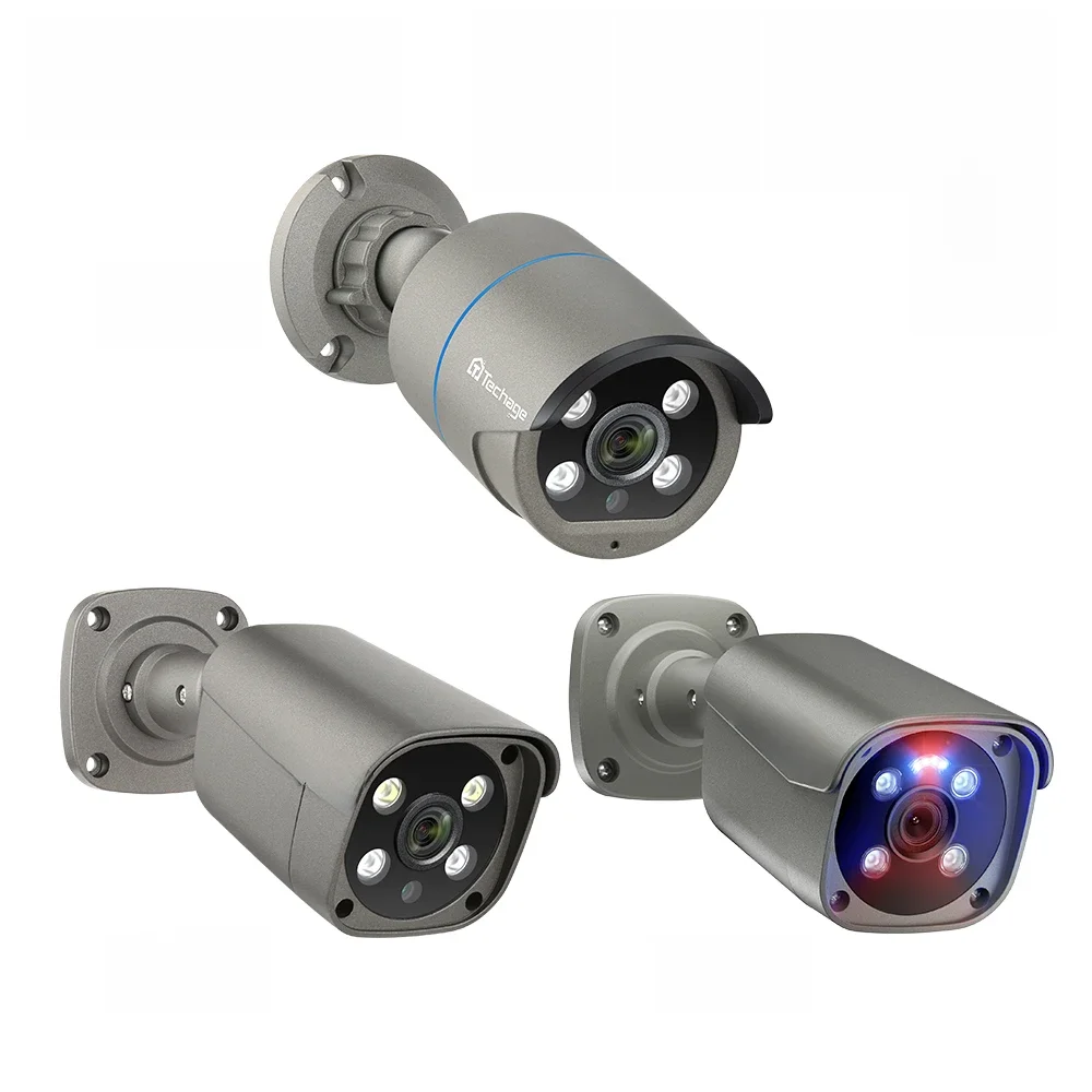 Techage 4mp 5mp 4k sicherheit metall poe ip kamera h.265 outdoor zwei wege audio video überwachung