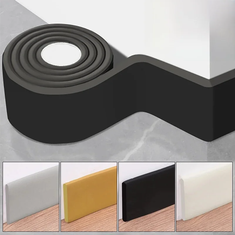 Ligne de plinthe auto-adhésive pour boîtier étanche 10-2M, autocollants muraux 3D, lignes d'angle murales de décoration Anti-collision épaisses