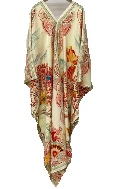 Robe caftan décontractée à col en V pour femmes, robe musulmane, abaya, bohème, blogueur de mode populaire, sexy, plage, fête, cartographie, été, 2022