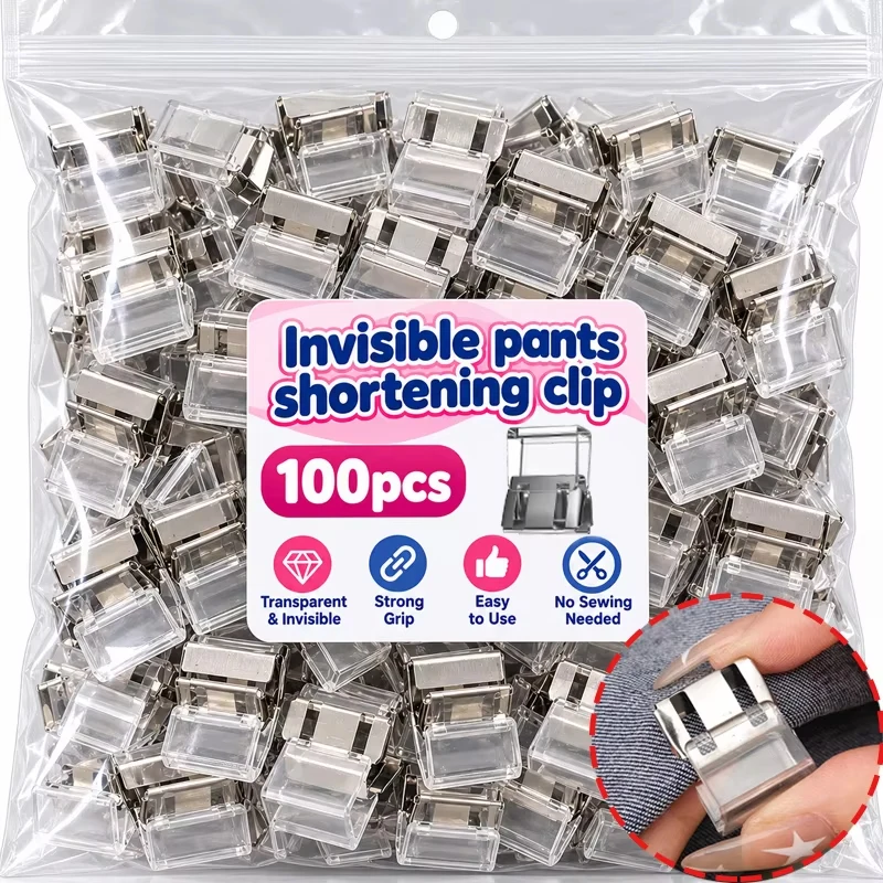 Invisible Leg Shortening Clip No-Sewing Hidden Non-slip Pants Edge Clip Used for Anti-drag Pants Hem Fixing Device Garment Tools