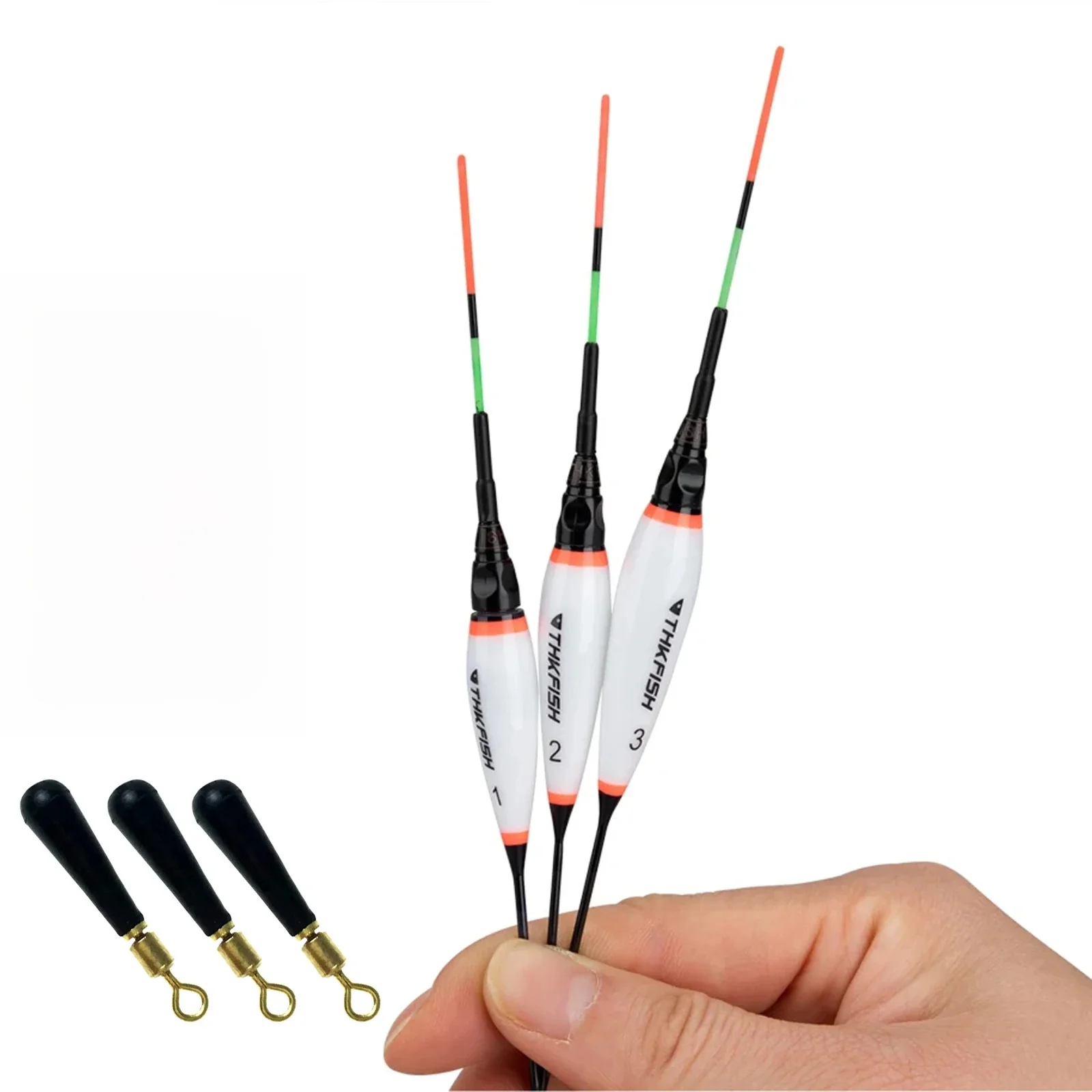 2 flotteurs de pêche lumineux de nuit à LED, électroniques, avec batterie CR425, équipement de pêche, flottabilité 1,4g 1,9g 2,1g