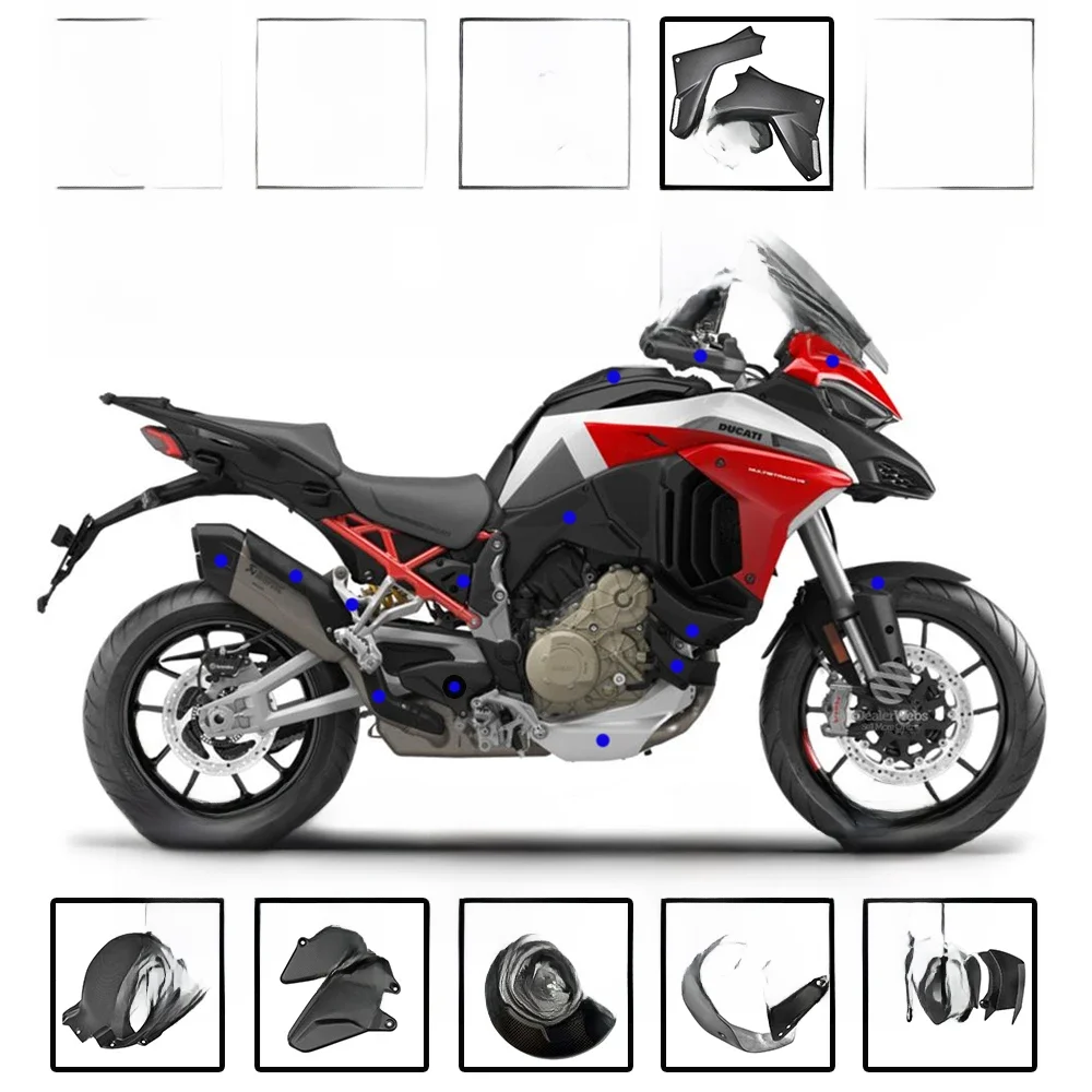 Voor Ducati Multistrada V 4 S Pikes Piek 2021 2022 2023 Full Carbon Fiber Body & Frame Covers Kuip Kit Motoraccessoires - afbeelding 2