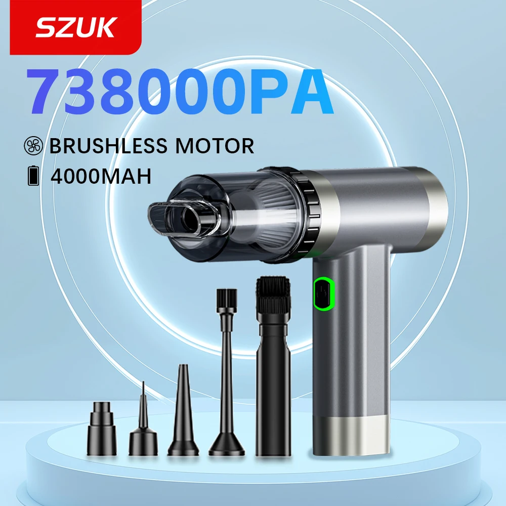 SZUK Car Vacuum Cleaner High Power Portable Air Blower Wireless Cleaning Vacuum Cleaner Handheld Electric Turbine Blower Jet Fan