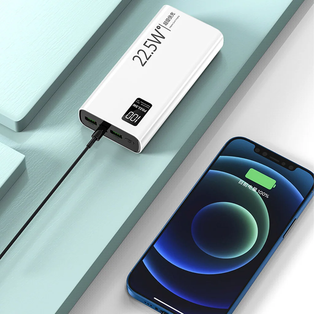 شاحن توربو محمول بقدرة 20000 مللي أمبير في الساعة مع شاشة LCD: أصلي 100%، تصميم مدمج وشحن سريع للغاية