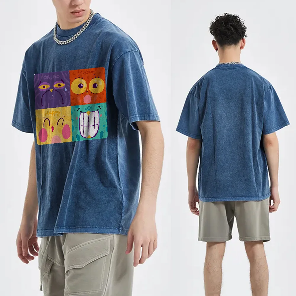 

Летняя забавная футболка с рисунком эмодзи, повседневная футболка с круглым вырезом, модная свободная футболка с короткими рукавами, удобная для повседневных прогулок