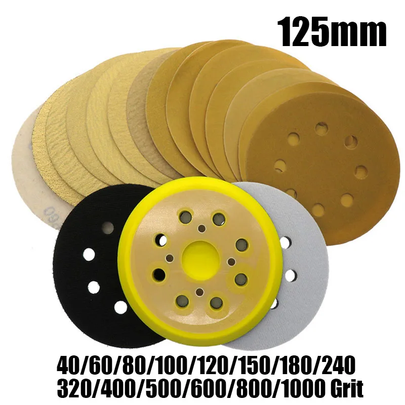 40-1000 Grit Hook & Loop Sanding Disc Dry Sanding 5 Inch 125mm Sandpaper Disc
