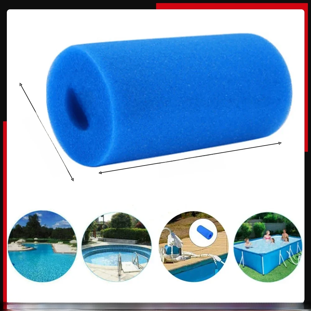 Éponge filtrante en mousse pour piscine, 10cm x 20cm, nettoyant biomousse réutilisable pour Intex Type A, cartouche filtrante en mousse pour piscine