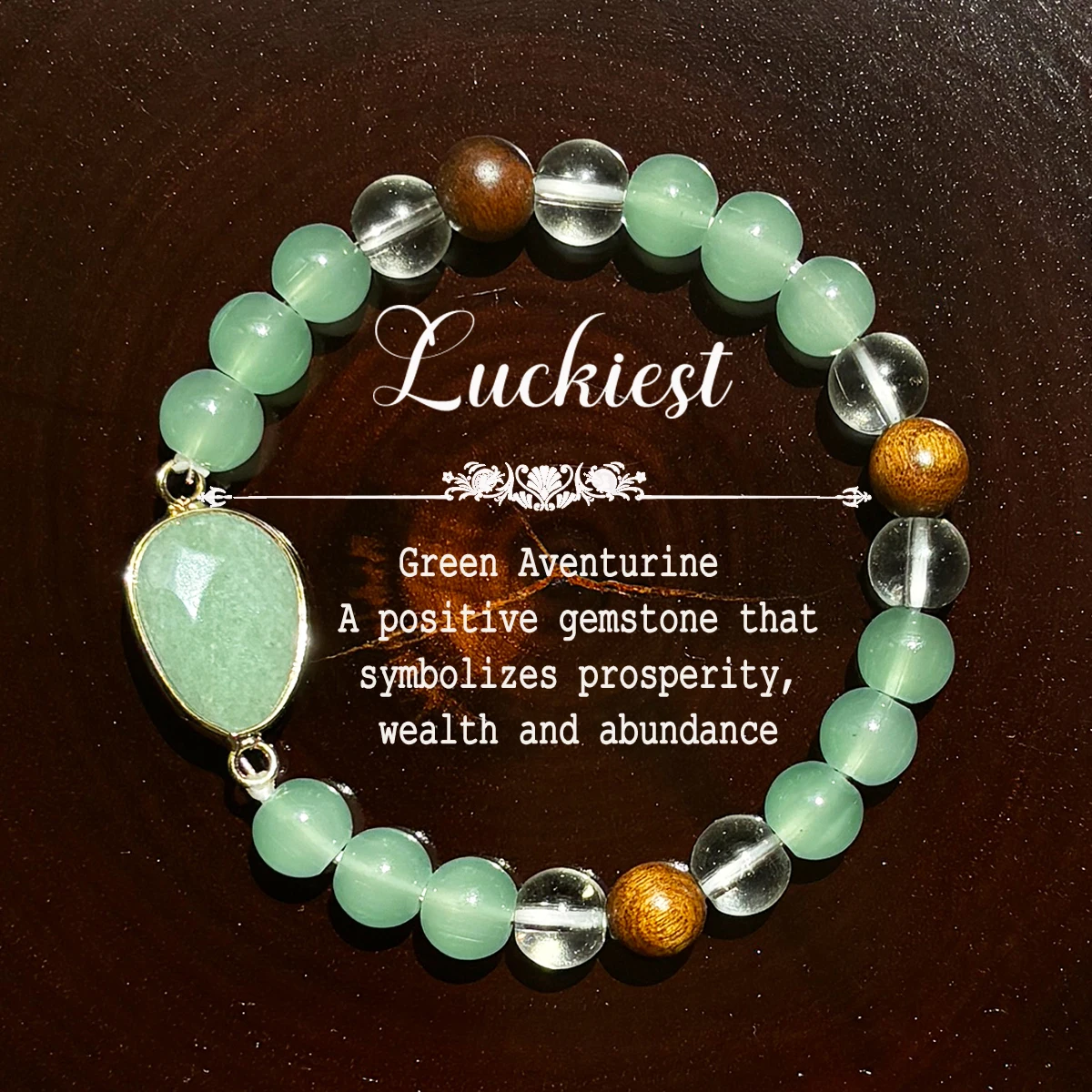 1pc/Green Aventurine and Tiger Eye Natural Stone Handmade Beaded Bracelet for Unisex Symbolizing Prosperity, Wealth and Abundanc