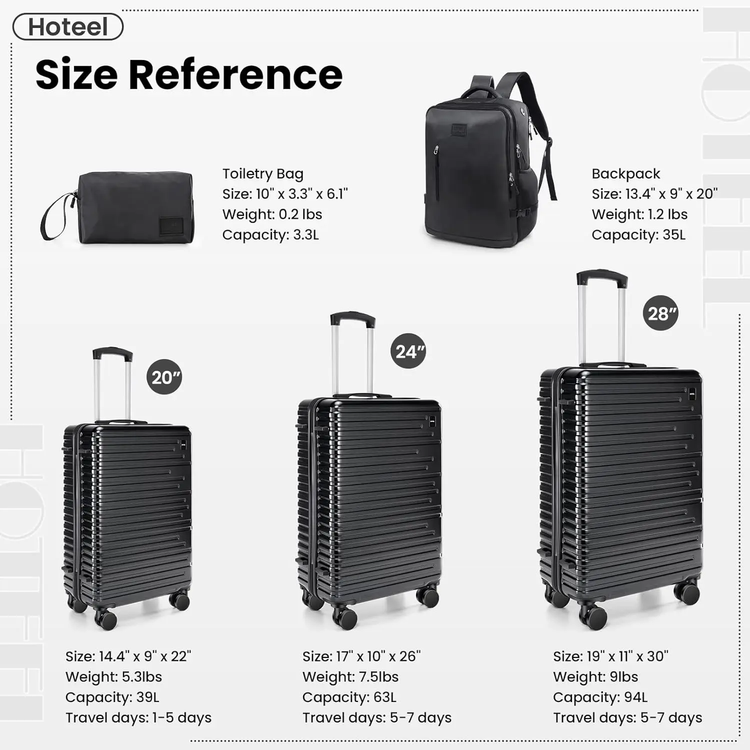 3/5 قطعة مجموعة الأمتعة تحمل على حقيبة ABS + PC عجلة دوارة مقبض تلسكوبي TSA قفل 20/24/28 بوصة الأمتعة على ظهره أدوات الزينة