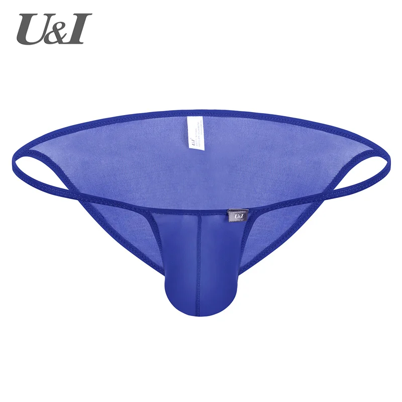 U & I-Calzoncillos sexys para hombre, cápsula ultrafina transparente con personalidad, cintura baja nailon de hielo, regalo para amantes