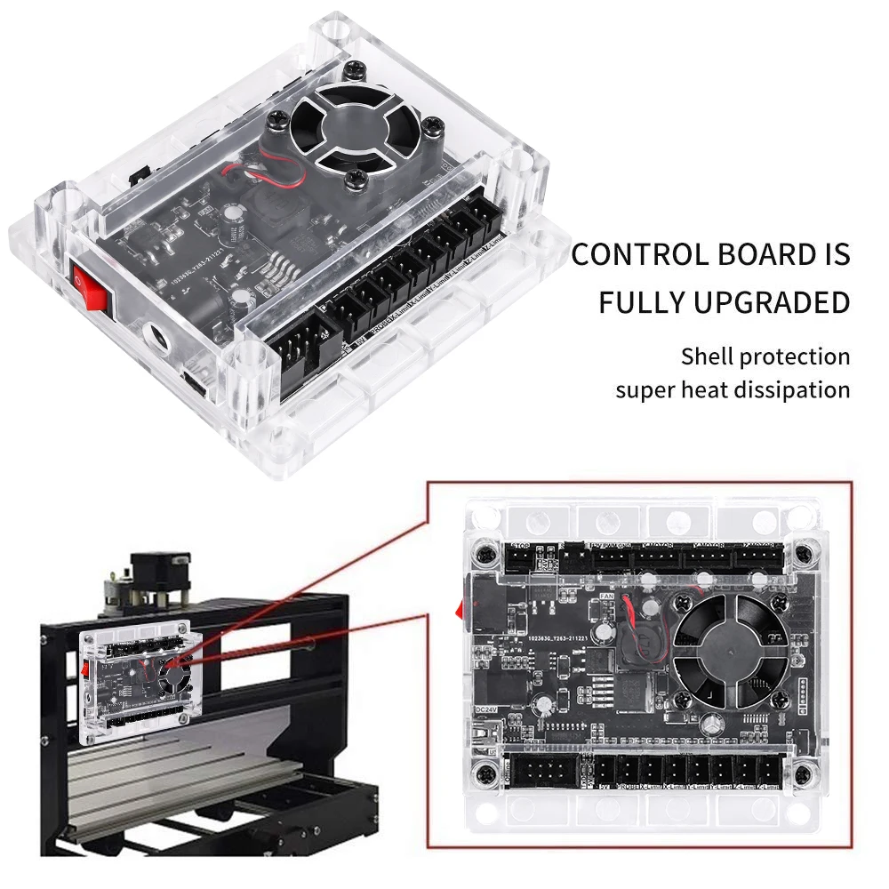 GRBL 3축 제어 보드 1.1 USB 포트 CNC 조각 기계 제어 보드 ABS 케이스 포함 CNC 3018 조각사 밀링 머신 오프라인 컨트롤러용 CNC 오프라인 제어 보드