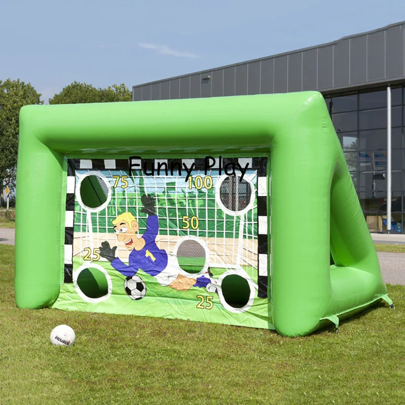 inflatable football goal with football balloon, carnival inflatable football soccer shooting game inflatable soccer kick games