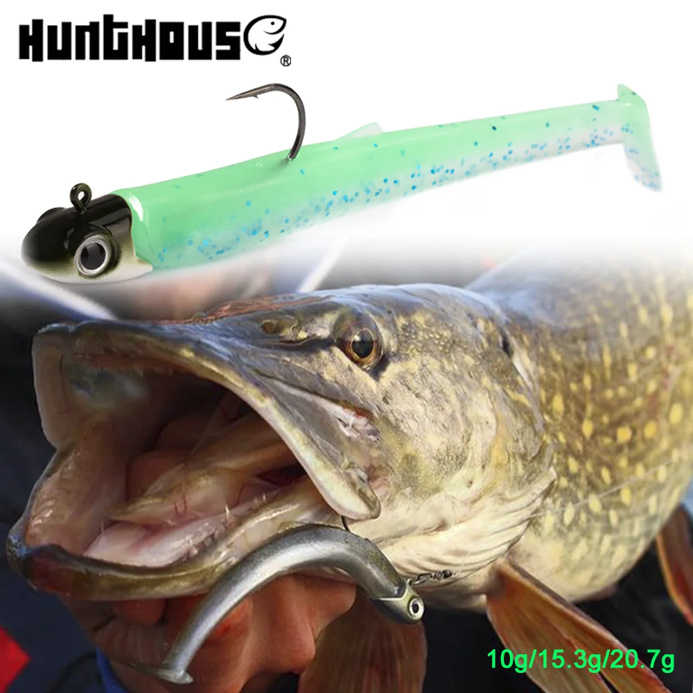 

Hunthouse Black Minnow Fishing Lure Sinking Jig Head Silicone Sea Soft Bait Spinning Wobblers 100mm 102mm 105mm Saltwater Bass