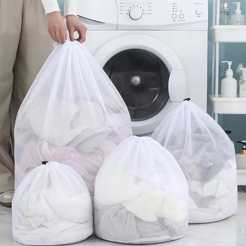 Netz-Wäschebeutel mit Kordelzug, Großer Waschbeutel für Blusen, Strümpfe und Unterwäsche, Ideal für Reisen und Wäsche – Detail 13