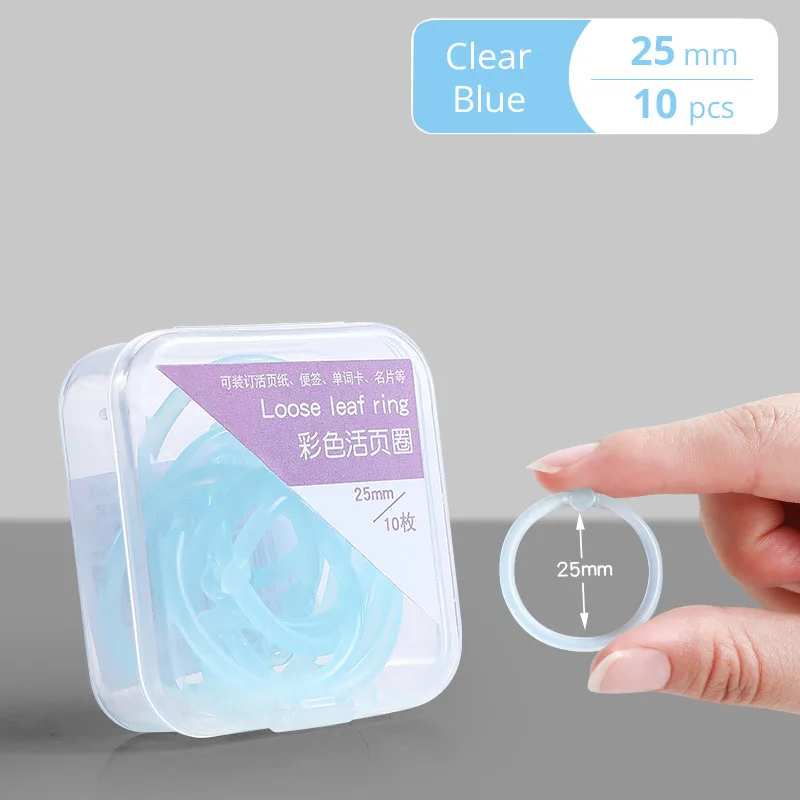 15mm/20mm/25mm Kleurrijke Transparante Plastic Binding Ringen met Perforator voor Losbladige Papier en Documenten Kantoorbenodigdheden