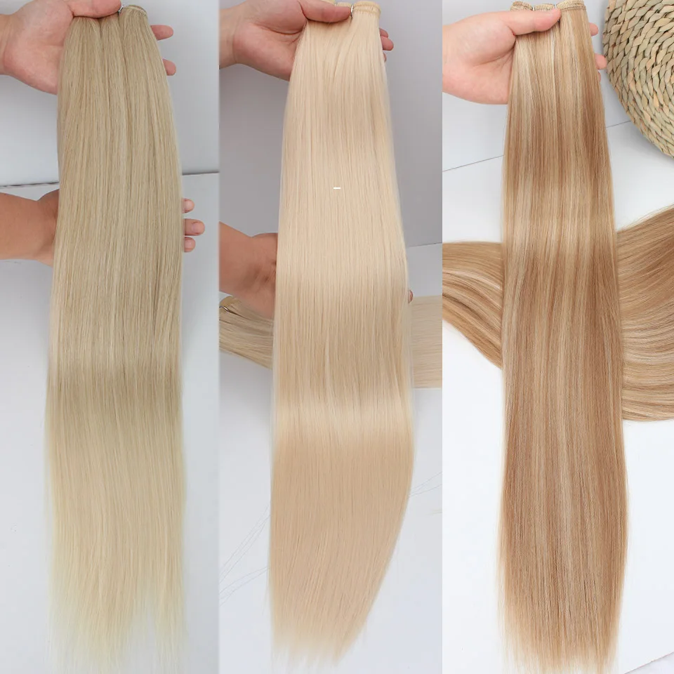 

Натуральные био-синтетические прямые термостойкие волосы для наращивания, пучки для косплея, хвосты для причесок, 26 дюймов, 200 г