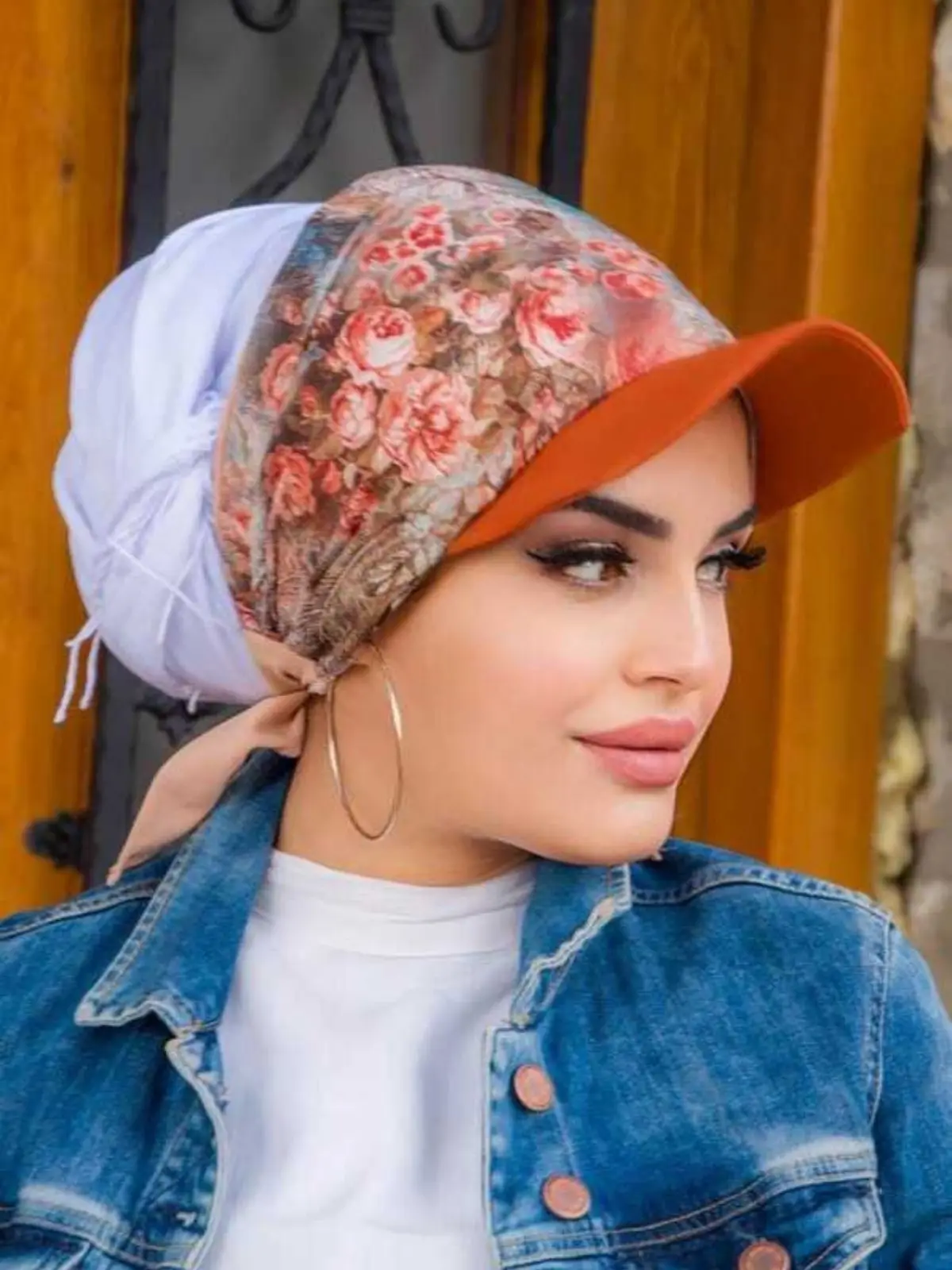 

Patterned Lace-up Bonnet Headband with Visor Hat, Buy 3 Pay 2, Modern and Stylish Muslim Fashion Hijab Casual Bonnet Clothing