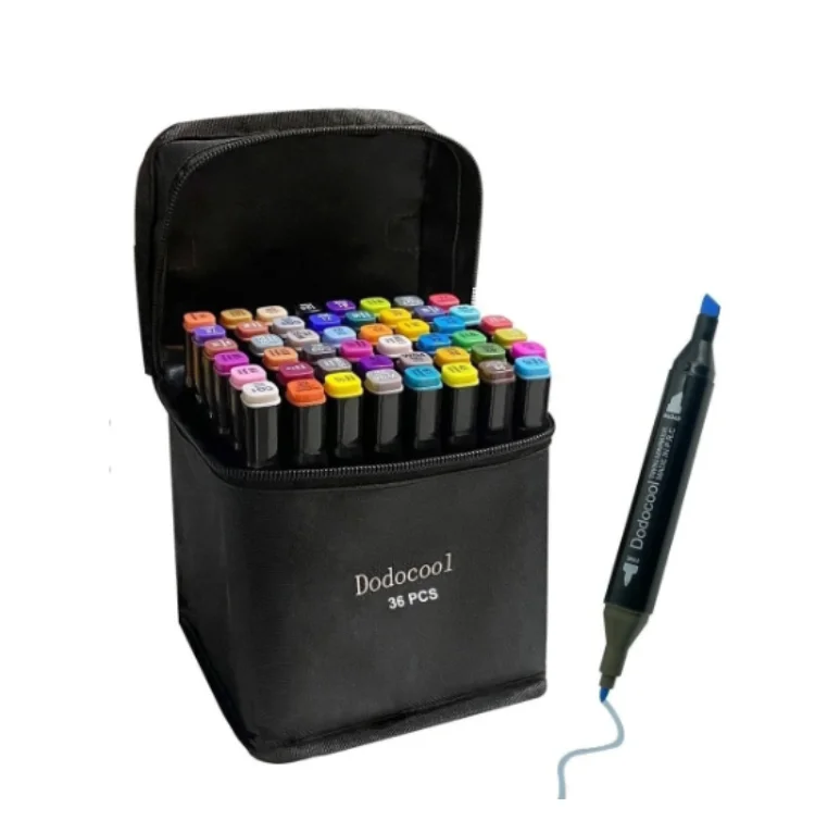 Dodocool Touch Marker Art Design Double Felt Tip Pen Set With Bag Premium Painting Pen Marker Double Head