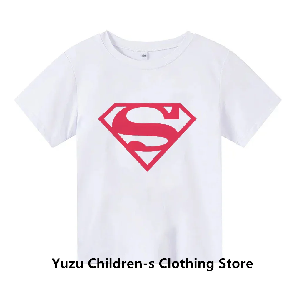 Marvel Superman Fashion Printing Brand Summer Children\'s T-Shirt Children\'s Baby Short Sleeve T-Shirt Boys and Girls Top Gift